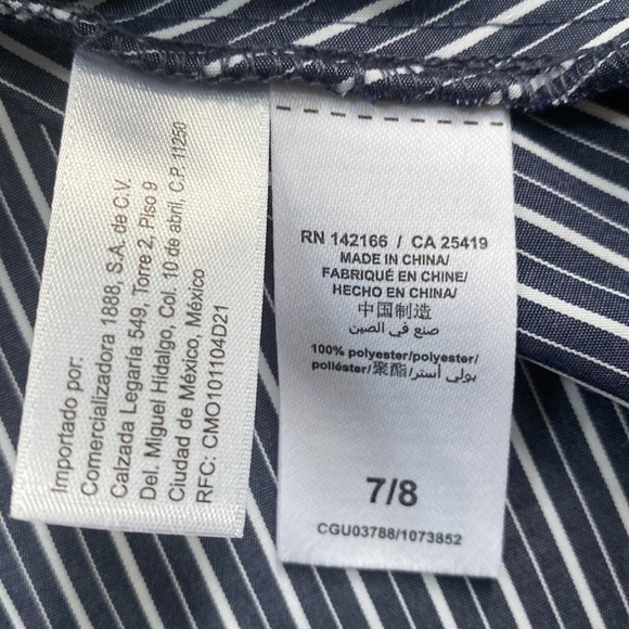 HABITUAL Girl's One-shoulder Striped High-low Dress In Navy - Picture 8 of 13